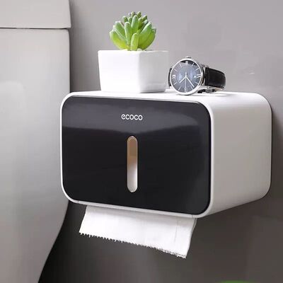 Porta Papel con Adhesivo Línea Ecoco Negro