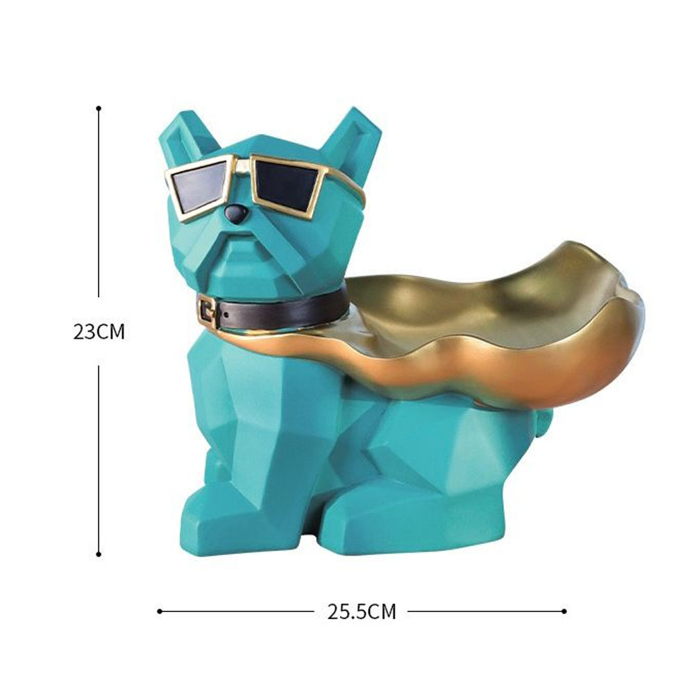 Mr. Dog Muscles Cool Turquesa de Resina Decoractivo - Capa Bandeja