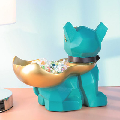 Mr. Dog Muscles Cool Turquesa de Resina Decoractivo - Capa Bandeja