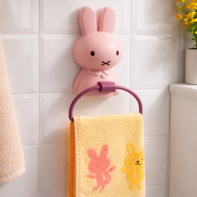 Toallero Cute Conejo Rosa