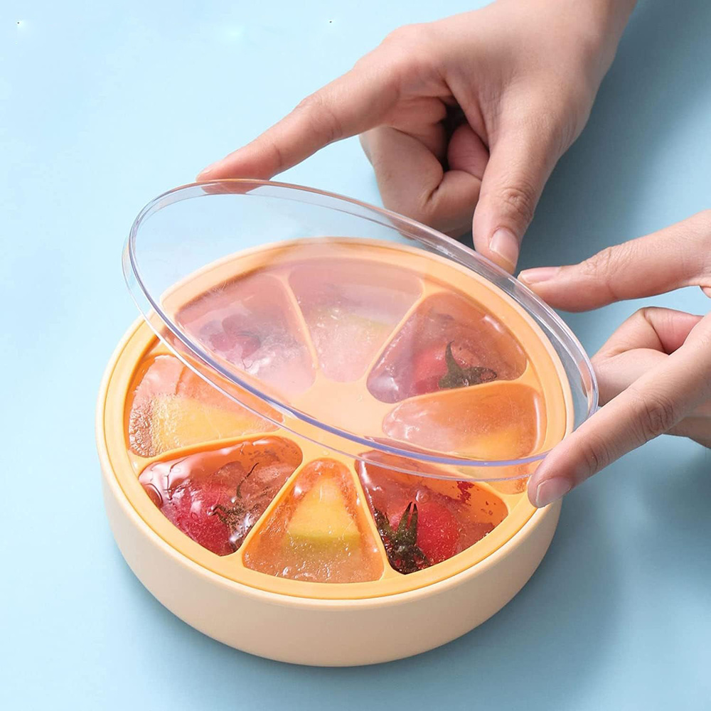 Molde Para Hielo de Silicona con Tapa en Forma de Naranja