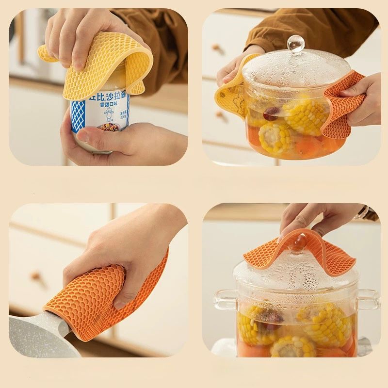 Almohadilla Posa Pava de Silicona - Cute Osito - Marrón - Diámetro 17 Cm