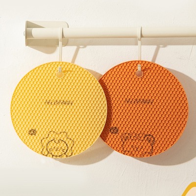 Almohadilla Posa Pava de Silicona - Kawai Osita - Naranja - Diámetro 17 Cm