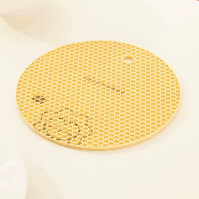 Almohadilla Posa Pava de Silicona - León - Amarillo - Diámetro 17 Cm