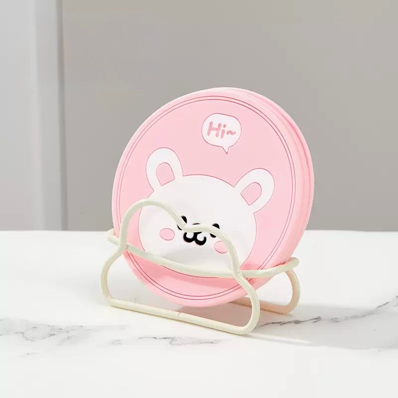 Set x 4 Posas Vasos de Silicona con Exhibidor Conejo