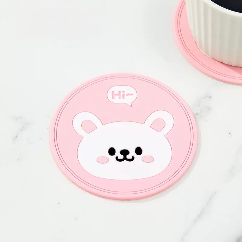 Set x 4 Posas Vasos de Silicona con Exhibidor Conejo