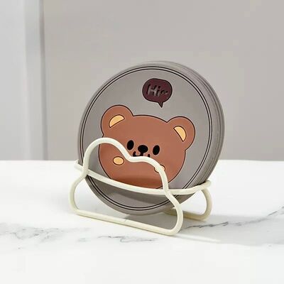 Set x 4 Posas Vasos de Silicona con Exhibidor Oso