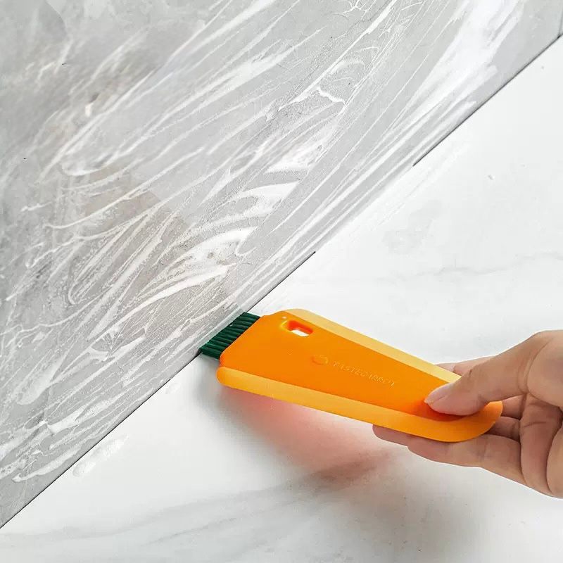 Cepillo Limpiador con Raspador de Silicona Naranja