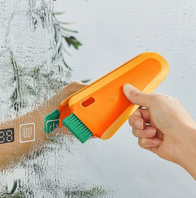 Cepillo Limpiador con Raspador de Silicona Naranja