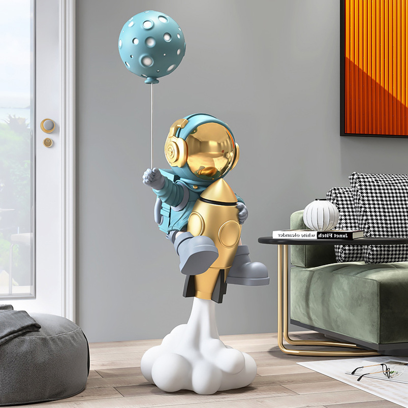Mr. Astronauta Space Cohete Azul Decorativo