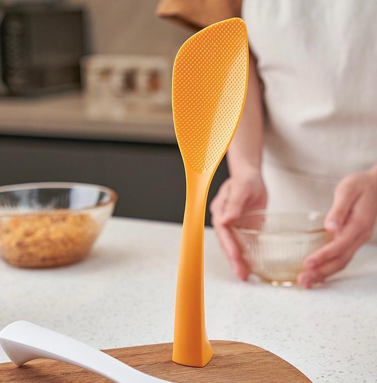 Cuchara/Pala Arrocera Con Apoyo Naranja