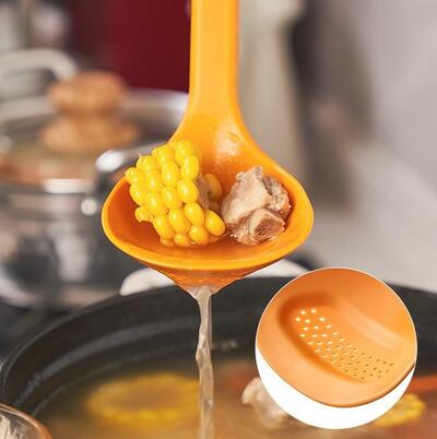 Cucharón Con Colador Naranja