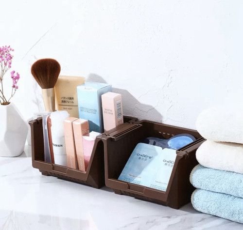 Mini Organizador Apilable Bajo Marrón 1 unid