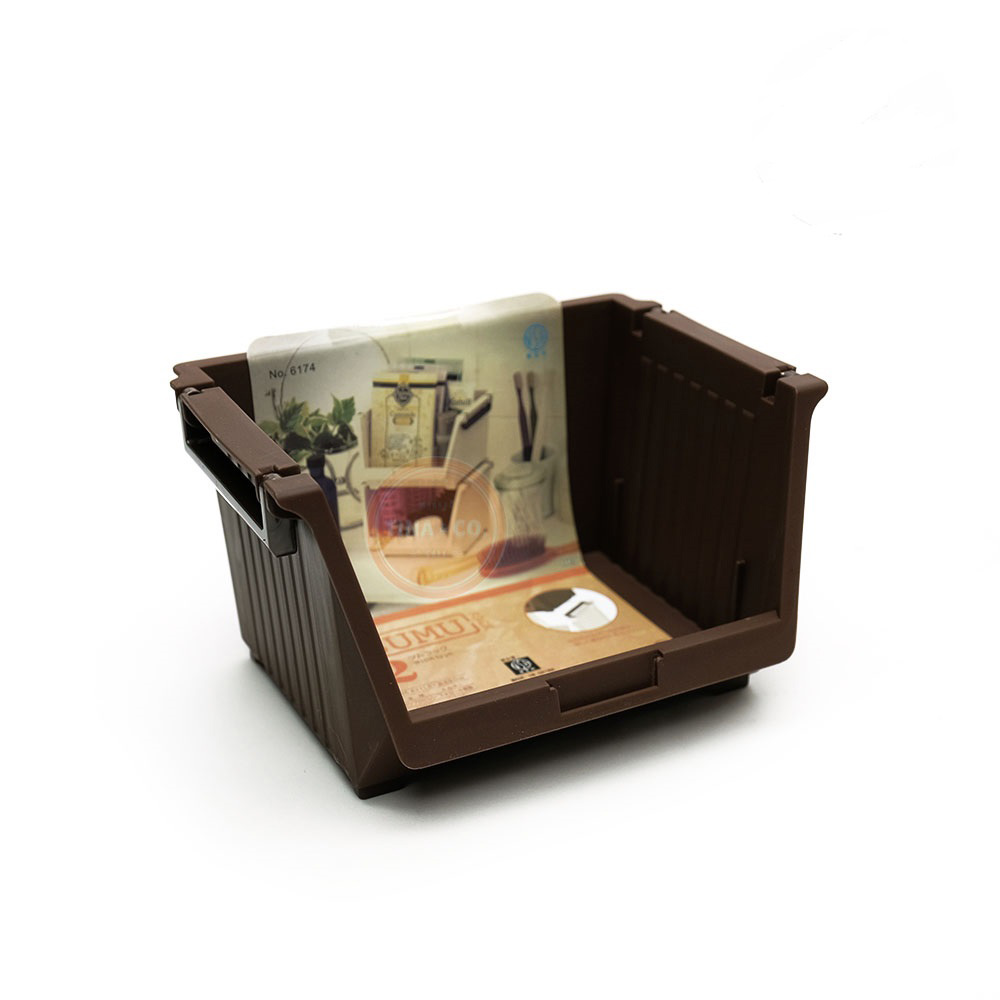 KM125 Mini Organizador Tsumu Apilable Brown Ancho