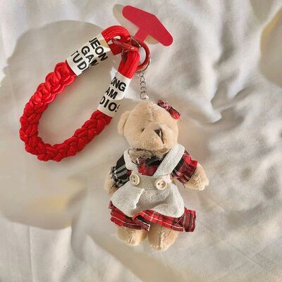 Correa Trenzado con Adaptador para Celular Oso Pareja Mujer