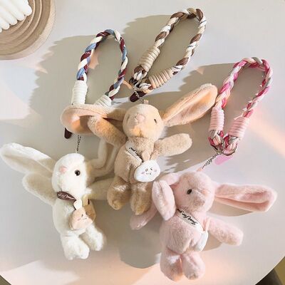 Correa Trenzado con Adaptador para Celular Diseño Conejo Rosa