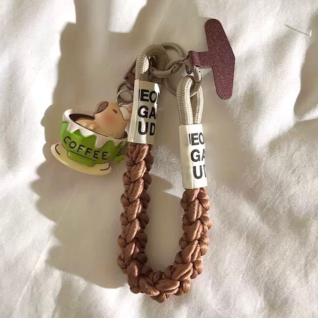 Correa Trenzado/Adaptador para Celular Capybara Café 1