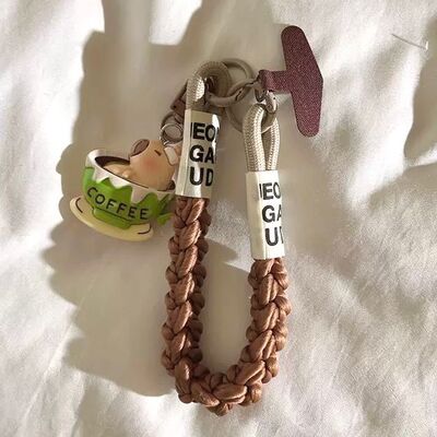 Correa Trenzado/Adaptador para Celular Capybara Café 1