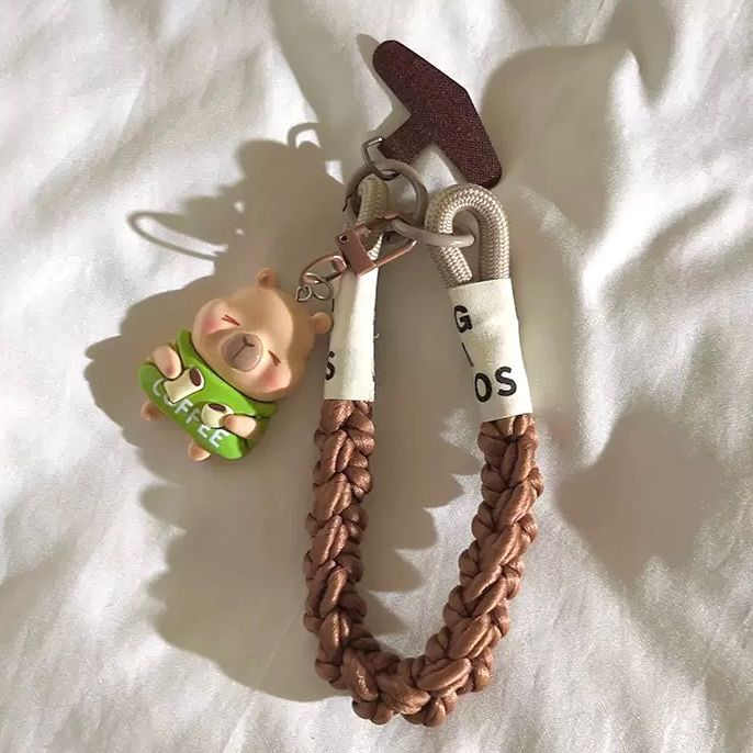 Correa Trenzado/Adaptador para Celular Capybara Café 3