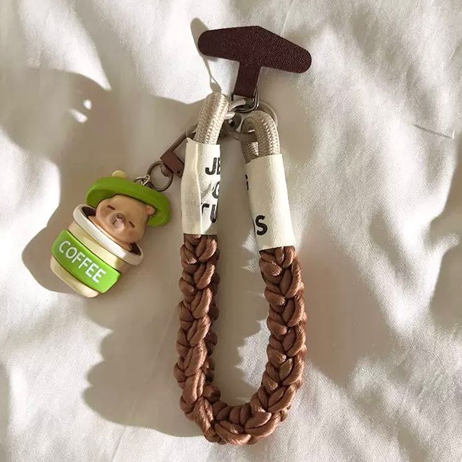Correa Trenzado/Adaptador para Celular Capybara Café 2
