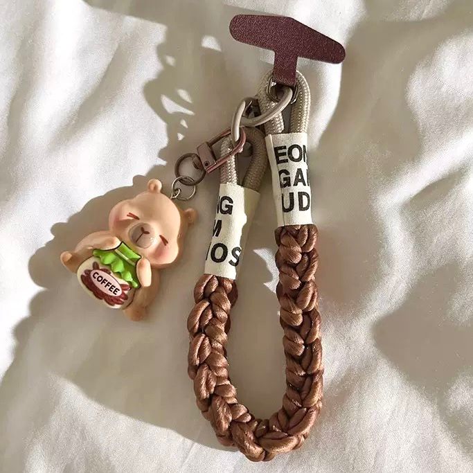 Correa Trenzado/Adaptador para Celular Capybara Café 6