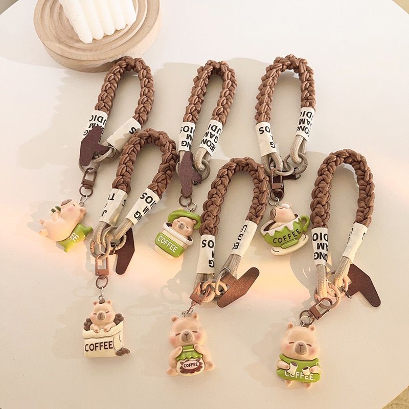 Correa Trenzado/Adaptador para Celular Capybara Café 6