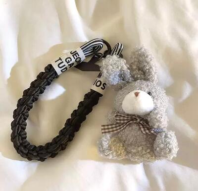 Correa Trenzado/Adaptador para Celular Conejo Gris