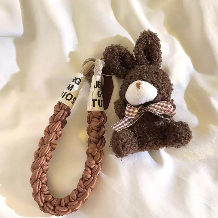 Correa Trenzado/Adaptador para Celular Conejo Marrón