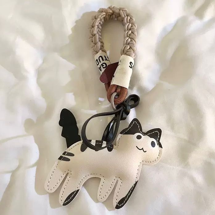 Correa Trenzado/Adaptador para Celular Gato Blanco