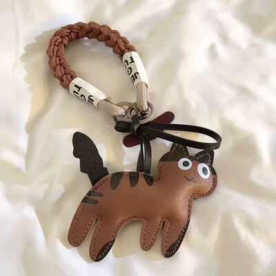 Correa Trenzado/Adaptador para Celular Gato Marrón