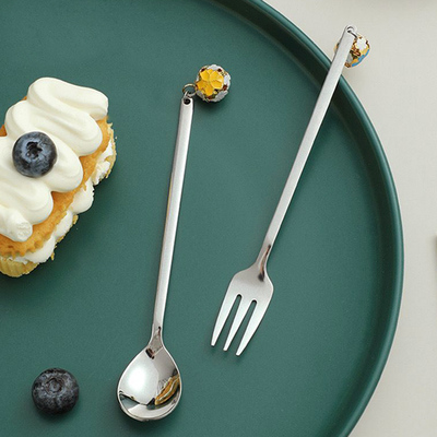 Set Cucharita y Tenedor Oriental Flower x2 Unidades