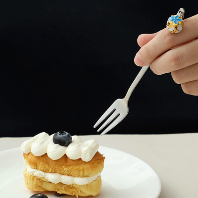 Set Cucharita y Tenedor Oriental Flower x2 Unidades