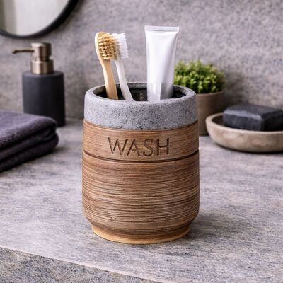 Vaso Portacepillos sin Divisiones Línea Gray Stone