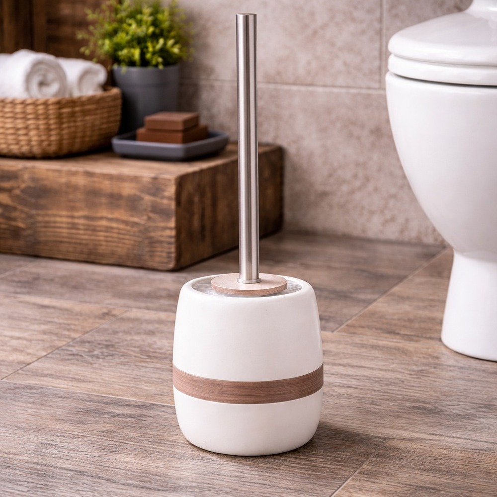 Cepillo Limpia Inodoro Línea White Wood