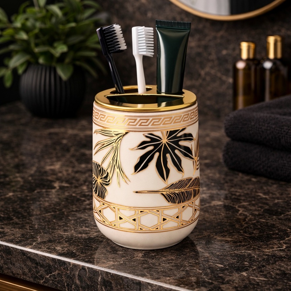 Vaso Porta Cepillos con Divisiones Línea Palm 