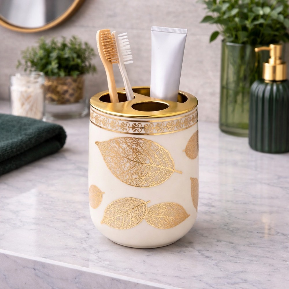 Vaso Porta Cepillos con Divisiones Línea Leaves
