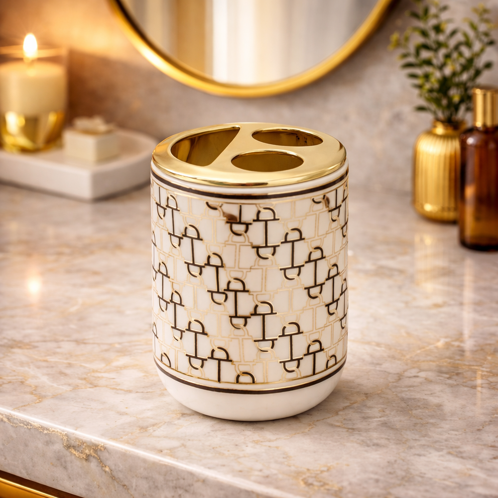 Vaso Porta Cepillos con Divisiones Línea Chain