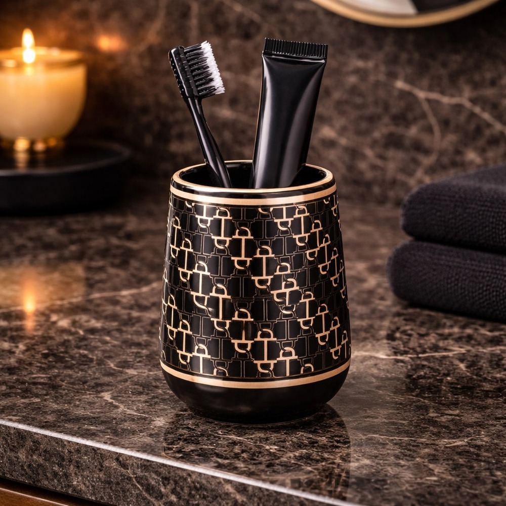 Vaso Portacepillos sin Divisiones Línea Black Chain