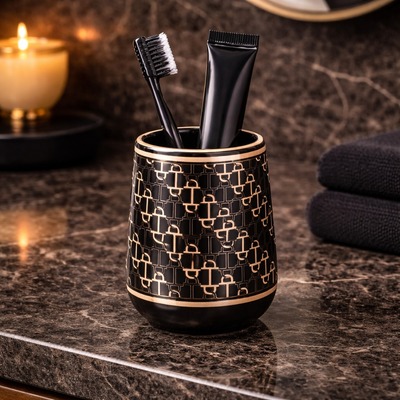 Vaso Portacepillos sin Divisiones Línea Black Chain