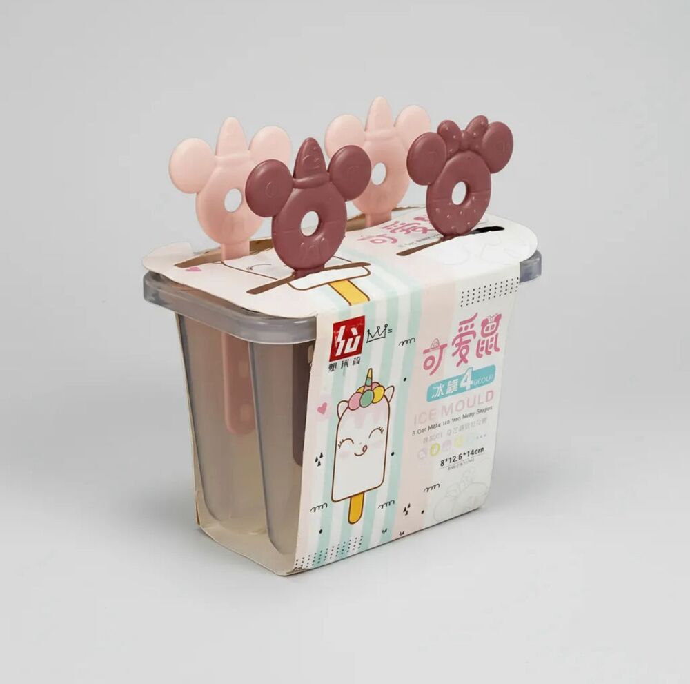 Molde de Helados Ice Box Mickey x4 paletas Rosa