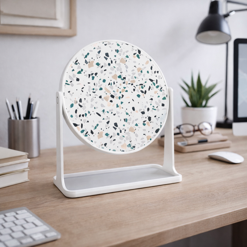 Espejo Circular Línea Piedras Terrazo 