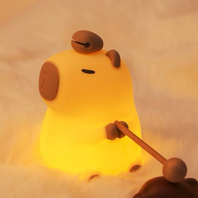 Lámpara Nocturna con Carga USB Capybara Mokugyo