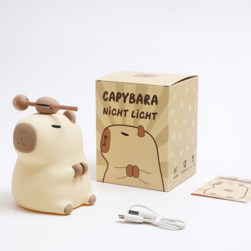 Lámpara Nocturna con Carga USB Capybara Mokugyo