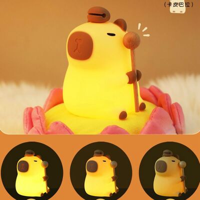 Lámpara Nocturna con Carga USB Capybara Mokugyo