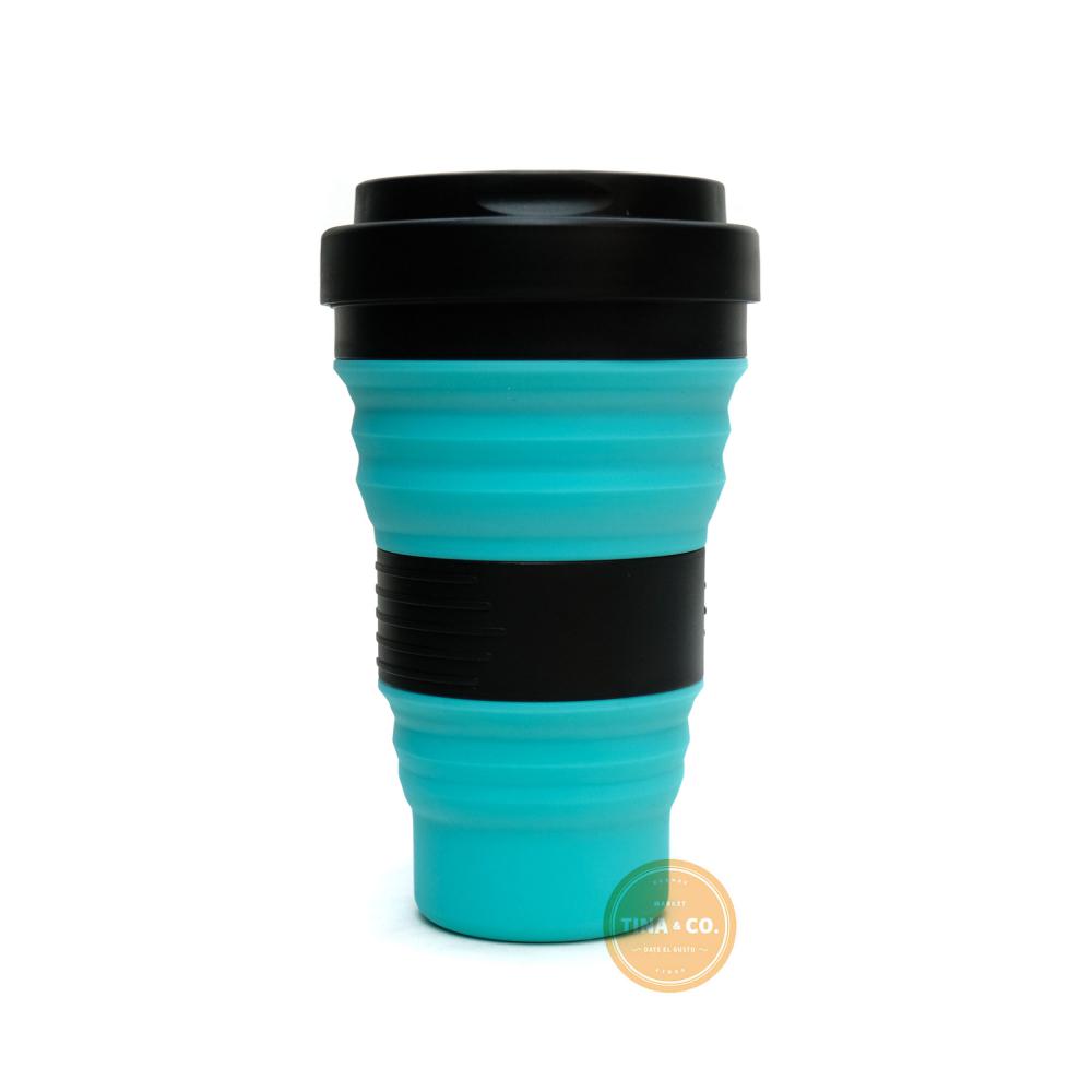 Vaso de Silicona Deportivo Plegable Celeste - 550ml