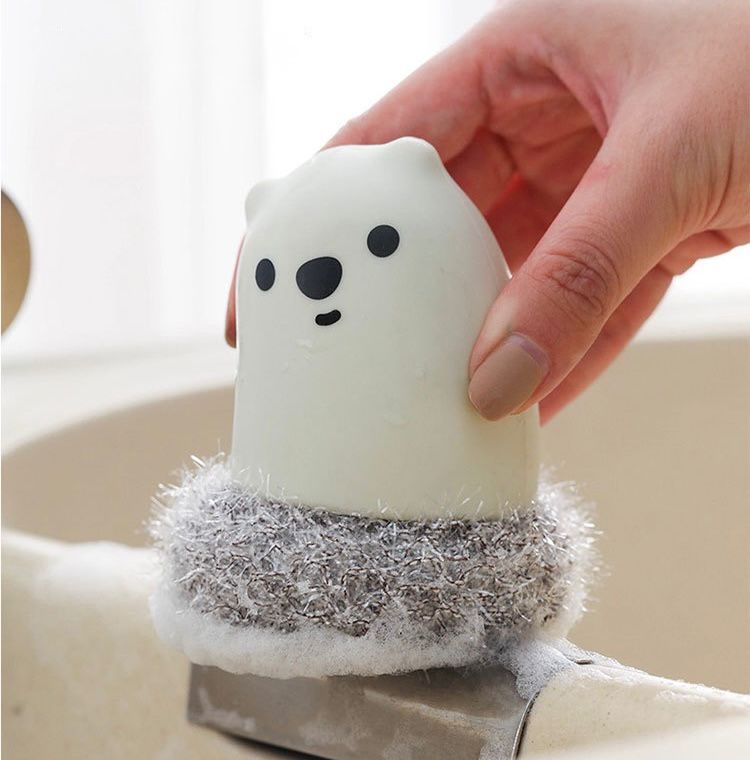 Esponja de Limpieza Desmontable Bear Blanco