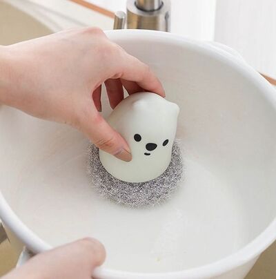 Esponja de Limpieza Desmontable Bear Blanco