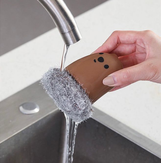 Esponja de Limpieza Desmontable Bear Marrón