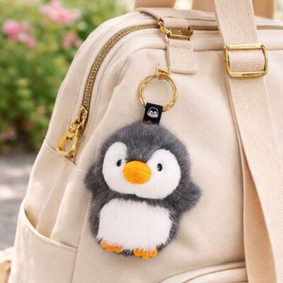 Colgante de Peluche Pingüino Gris 