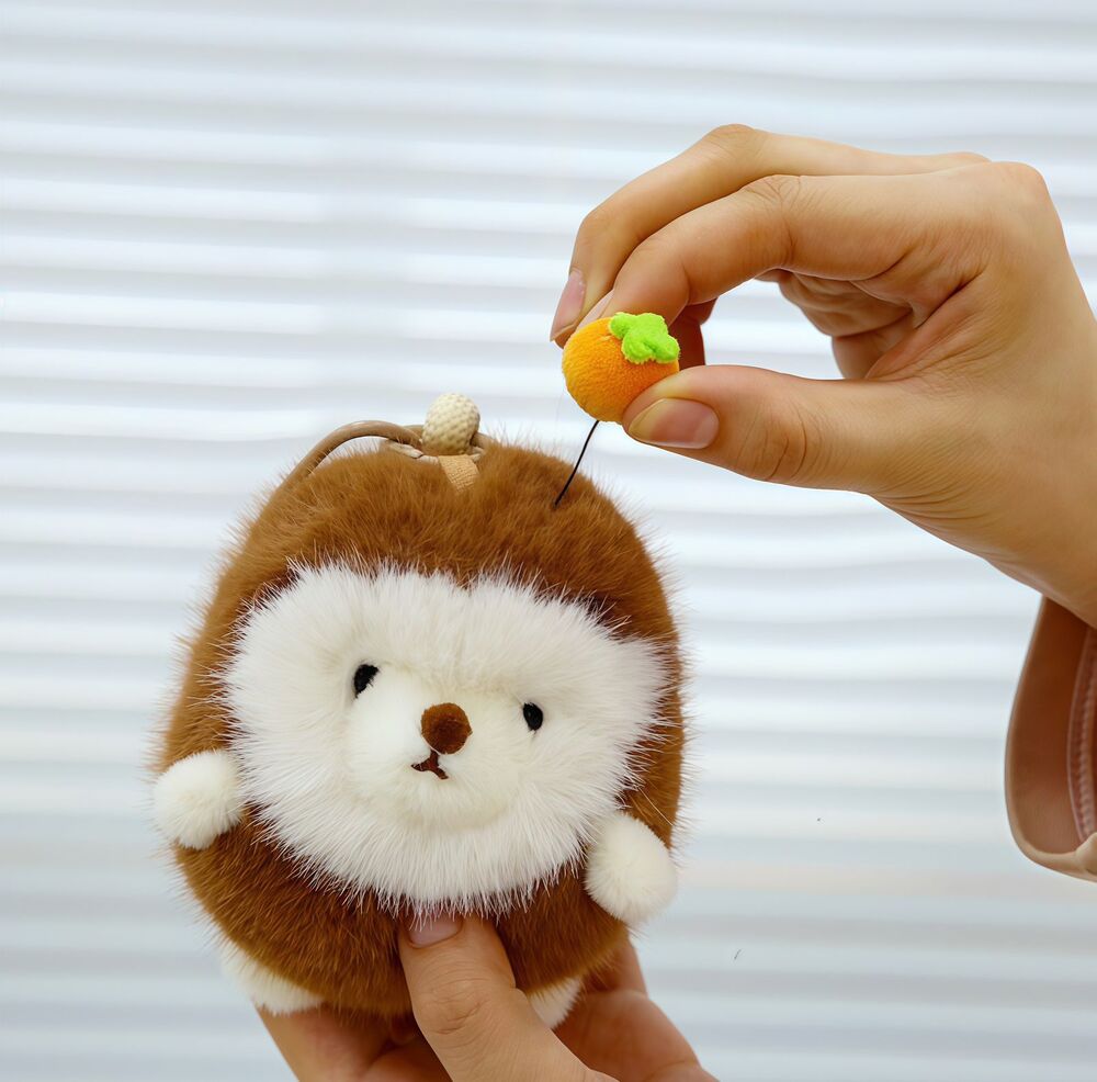 Colgante de Peluche Puercoespin Naranja